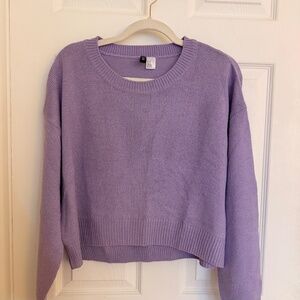 H&M crop knitted sweater in lilac